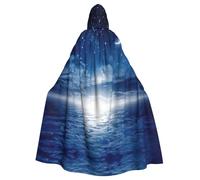 ASFgda Mantello medievale con cappuccio con stelle cadenti e luna, mantello rinascimentale, unisex, con cappuccio, per Halloween, Natale, costume da festa