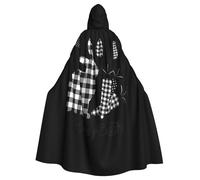 ASFgda Mantello medievale con cappuccio Happy Easter Print Mantello rinascimentale, mantello unisex con cappuccio Halloween Natale mantello per feste