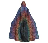 ASFgda Mantello medievale con cappuccio olografico con stampa di sogni, mantello rinascimentale, unisex, con cappuccio, per Halloween, Natale, costume da festa