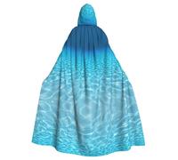 ASFgda Mantello medievale con cappuccio tranquillo paesaggio subacqueo stampa mantello rinascimentale, mantello unisex con cappuccio Halloween Natale mantello per feste