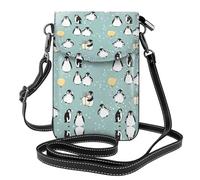 ASFgda Piccola borsa messenger da donna con pinguino palloncino fiocco di neve stampato piccolo con slot per carte di credito portafoglio mobile