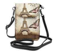 ASFgda Piccola borsa messenger da donna con stampa Torre Eiffel di Parigi con slot per carte di credito portafoglio mobile