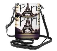 ASFgda Piccola borsa messenger da donna con stampa Torre Eiffel Love Paris con slot per carte di credito portafoglio mobile