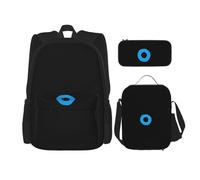 ASFgda Set di zaino per la scuola con stampa Evil Eye con borsa per il pranzo e astuccio, durevole, leggero, grande capacità, per uso quotidiano a scuola