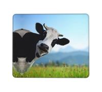 ASFgda Simpatico tappetino per mouse con stampa di mucca con bordo cucito, comodo tappetino per mouse con base in gomma antiscivolo per computer/caffè/casa/ufficio