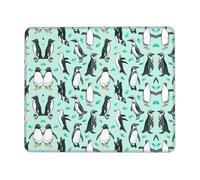 ASFgda Simpatico tappetino per mouse con stampa di pinguini con bordo cucito, comodo tappetino per mouse con base in gomma antiscivolo per computer/caffè/casa/ufficio