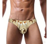 ASFgda Slip bikini da uomo con stampa di cani beagle, vita bassa, elastico, intimo da uomo con custodia contorno, morbido traspirante da indossare tutti i giorni, Nero , XXL