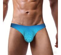 ASFgda Slip da uomo tranquillo con stampa di paesaggi subacquei, biancheria intima elastica a vita bassa da uomo con custodia contorno, morbido e traspirante, da indossare tutti i giorni, Nero , L