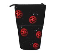 ASFgda Standing Art Ladybug Tracks stampa matita caso, telescopico penna poco, portamatite portatile, borsa cosmetica di stoccaggio