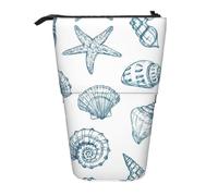 ASFgda Stella marina in piedi Shell stampa matita caso,Telescopico Pen Pouch,Portamatite portatile,Storage Cosmetic Bag