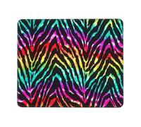ASFgda Tappetino per mouse colorato con stampa arcobaleno zebrata con bordo cucito, comodo tappetino per mouse con base in gomma antiscivolo per computer/caffè/casa/ufficio