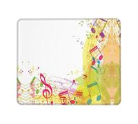 ASFgda Tappetino per mouse con stampa a tema musica astratta con bordo cucito, comodo tappetino per mouse con base in gomma antiscivolo per computer/caffè/casa/ufficio