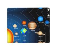 ASFgda Tappetino per mouse con stampa del sistema solare spaziale con bordo cucito, comodo tappetino per mouse con base in gomma antiscivolo per computer/caffè/casa/ufficio