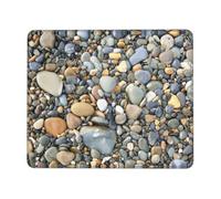 ASFgda Tappetino per mouse con stampa di ciottoli con bordo cucito, comodo tappetino per mouse con base in gomma antiscivolo per computer/caffè/casa/ufficio