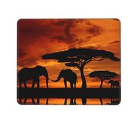 ASFgda Tappetino per mouse con stampa di elefanti con bordo cucito, comodo tappetino per mouse con base in gomma antiscivolo per computer/caffè/casa/ufficio