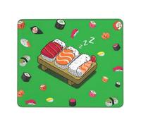 ASFgda Tappetino per mouse con stampa di sushi che dorme con bordo cucito, comodo tappetino per mouse con base in gomma antiscivolo per computer/caffè/casa/ufficio