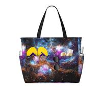 ASFgda Universo Galaxy Space. Borsa da spiaggia con stampa, borsa da spiaggia impermeabile a prova di sabbia, borsa tote leggera pieghevole con cerniera di grande capacità
