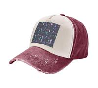 ASFgda Uomini Donne Lavato Distressed Twill Cotone Baseball Colorato Bella Sirena Stampa Cap Regolabile Golf Papà Cappello, Rosso scuro, Taglia unica
