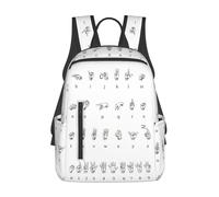 ASFgda Zaino casual con stampa dell'alfabeto per uomini e donne, resistente, leggero, da viaggio, spallacci ergonomici