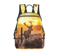 ASFgda Zaino casual con stampa di cervi rossi per uomini e donne, resistente, leggero, zaino da viaggio, spallacci ergonomici