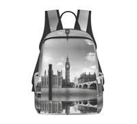 ASFgda Zaino casual London 1 con stampa per uomo e donna, resistente, leggero, zaino da viaggio, spallacci ergonomici