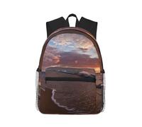 ASFgda Zaino classico basico da viaggio, spiaggia, tramonto stampato, zaino per scuola universitaria, zaino casual impermeabile per college/viaggio/lavoro