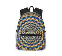 ASFgda Zaino classico da viaggio, con illusione ottica a spirale, stampa gif, zaino per scuola universitaria, zaino casual impermeabile per college/viaggio/lavoro
