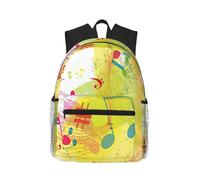 ASFgda Zaino classico da viaggio con stampa a tema musica astratta, zaino per scuola universitaria, zaino casual impermeabile per college/viaggio/lavoro