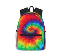 ASFgda Zaino classico da viaggio con stampa arcobaleno tie-dye, zaino per scuola universitaria, zaino casual impermeabile per college/viaggio/lavoro