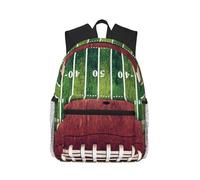 ASFgda Zaino classico da viaggio con stampa di campo da football americano e palla, zaino per scuola universitaria, zaino casual impermeabile per college/viaggio/lavoro