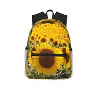 ASFgda Zaino classico da viaggio con stampa floreale gialla e girasole, zaino per scuola universitaria, zaino casual impermeabile per college/viaggio/lavoro
