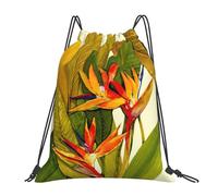 ASFgda Zaino con coulisse con stampa di uccelli tropicali del paradiso borsa di immagazzinaggio per palestra viaggio yoga spiaggia zaino per uomo donna
