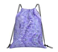 ASFgda Zaino con coulisse viola lavanda colorata fiori stampa zaino sport borsa di stoccaggio per palestra viaggio yoga spiaggia zaino per uomo donna
