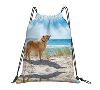 ASFgda Zaino con stampa Golden Retriever con coulisse, borsa sportiva per palestra, viaggi, yoga, spiaggia, zaino per uomo e donna