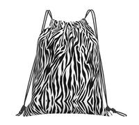 ASFgda Zaino con stampa zebrata con coulisse, borsa per sport, palestra, viaggi, yoga, spiaggia, zaino per uomo e donna