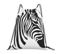ASFgda Zaino con stampa zebrata con coulisse, borsa per sport, palestra, viaggio, yoga, spiaggia, zaino per uomo e donna