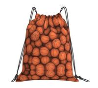 ASFgda Zaino da basket con coulisse arancione stampa borsa di stoccaggio per palestra viaggio yoga spiaggia zaino per uomo donna