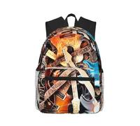ASFgda Zaino da viaggio classico con stampa di chitarra musicale, zaino per scuola universitaria, zaino casual impermeabile per college/viaggio/lavoro