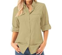 Asfixiado Camicetta da donna UV UPF 50+ Safari Abbigliamento Camicetta da trekking da donna Outdoor Cooling Quick Dry Protezione solare a maniche lunghe