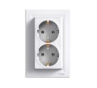 Asfora 3606480527753 - Presa doppia SCHUKO, colore: Bianco