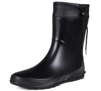 Asgard Women's Mid Calf Rain Boots Collar Gardening Boots Ultra Lightweight Portable Garden Shoes Black 41 (Size 10)