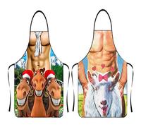 Asgens Grembiule da Barbecue Divertente per Uomo Cucina Cuoco Cucinando Barbecue Grembiuli Natale Regalo di Compleanno per Marito Moglie, Papà Mamma, Amici