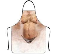 Asgens Grembiuli da Cucina Divertenti per Uomini, Donne, Cuochi da Cucina, Regalo di Compleanno per Marito, Moglie, Papà, Mamma e Amici, Marrone-Grande Pancia, M