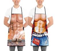 Asgens Grembiuli Divertenti per Uomini, Donne, Barbecue Cucina Chef Grembiule da Cucina Regalo di Compleanno per Marito, Moglie, Papà, Mamma e Amici, Bianco - Grembiuli Value Pack 4, Medium