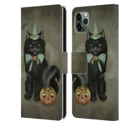 ASH EVANS GATTI NERI 2 CUSTODIA COVER A PORTAFOGLIO PER APPLE iPHONE TELEFONI