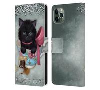 ASH EVANS GATTI NERI CUSTODIA COVER A PORTAFOGLIO PER APPLE iPHONE TELEFONI