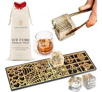 Ash Harbor Vassoio per cubetti di ghiaccio - stampi moderni per bourbon e cocktail in 5 secondi - Stampo per whisky - Accessori barman - Pressa per ghiaccio in rame