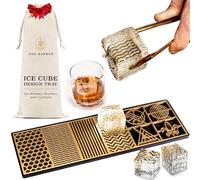 Ash Harbor - Vassoio trasparente per cubetti di ghiaccio, per bourbon e cocktail in 5 secondi, stampo per cubetti di ghiaccio, accessori per baristi, cocktail di ghiaccio trasparenti