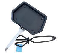 Ash pan 28cm wide (11") with handle & heavyweight cast iron tongs
