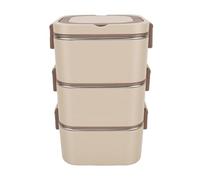 ASHATA 2100ML Lunch Box in Acciaio Inossidabile a 3 Livelli con Borsa | Contenitore portatile per la preparazione dei pasti, set impilabile stile , design a tenuta stagna, adatto al microonde,